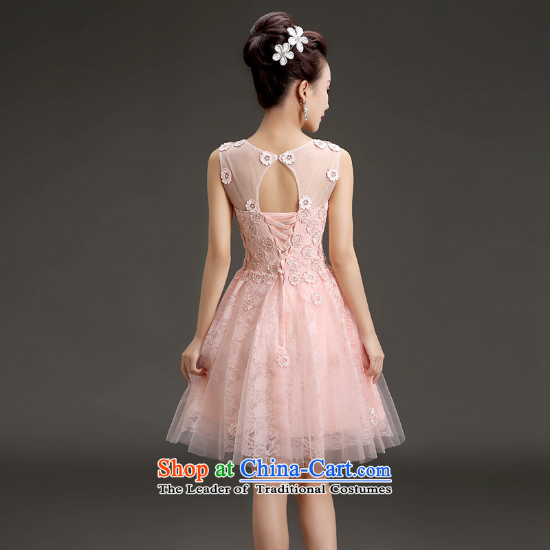 In 2015 the new bride-yi won a dress version shoulder small dress bridesmaid banquet short skirts dresses performances pink S waistline 1.9 feet, yards, Yi (LANYI) , , , shopping on the Internet