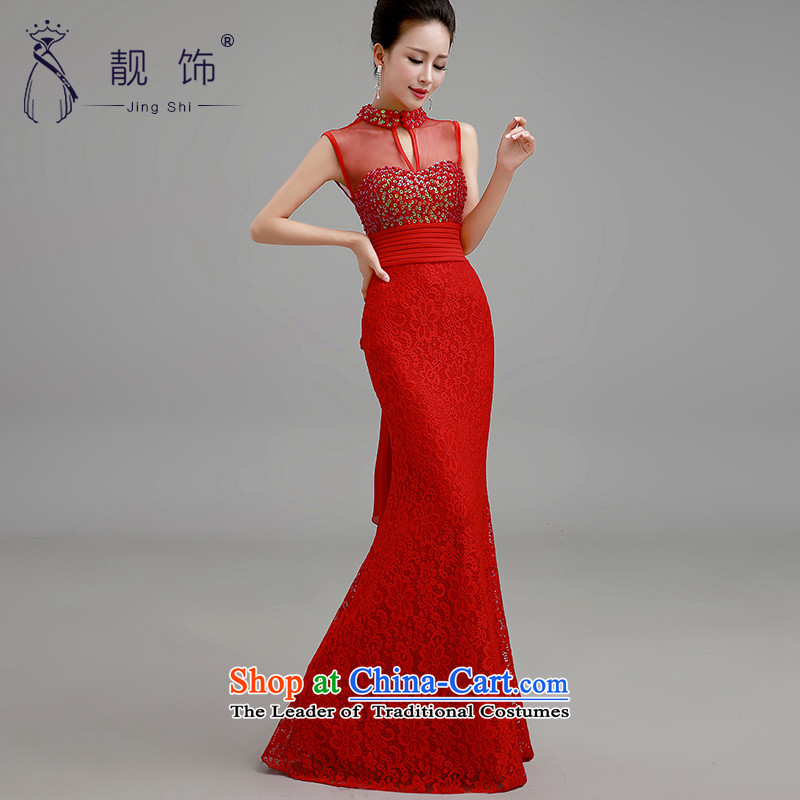 The new 2015 International Friendship wedding dresses long red dress marriages bows services under the auspices of evening dresses red dress S talks trim (JINGSHI) , , , shopping on the Internet