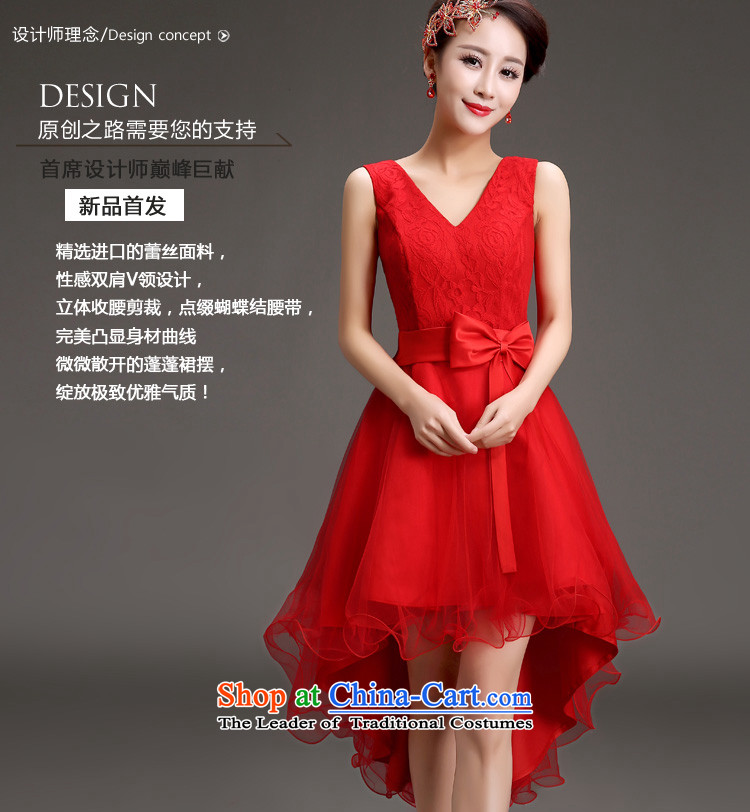 In 2015, the small bows brides friends dress Korean Spring Banquet performances shoulders Dress Short long after the former Red Dress Code Red M waistline Skirts 2 feet picture, prices, brand platters! The elections are supplied in the national character of distribution, so action, buy now enjoy more preferential! As soon as possible.