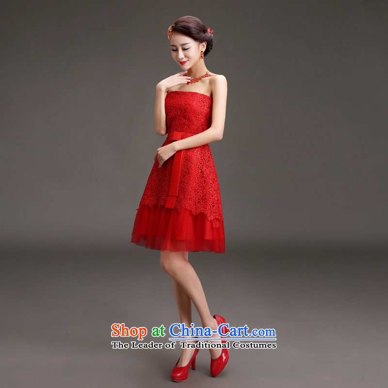 In 2015 the bride bride toasting champagne friends evening dresses korea video graphics and thin small chest dress bridesmaid Wedding Dress Code Red Spring M 2 feet of the waist-yi (LANYI) , , , shopping on the Internet