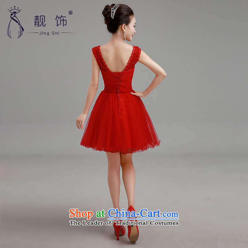 The new 2015 International Friendship short, Red Dress bride bows services advanced lace strap bridesmaid serving short skirt red short of small dress S talks trim (JINGSHI) , , , shopping on the Internet