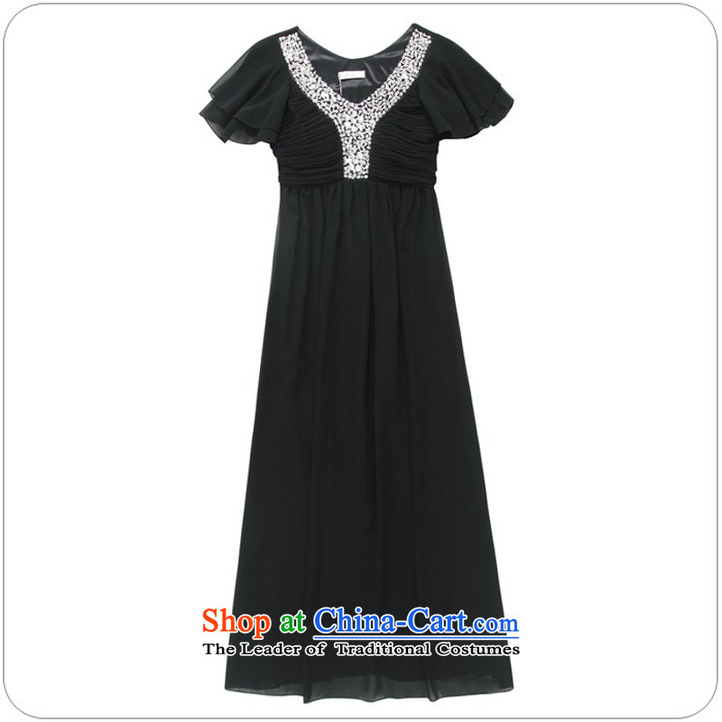 C.o.d. xl chiffon long skirt on-chip beads nail diamond V-Neck Niba cuff gentlewoman conservative dress annual meeting hosted a small skirt thick mm champagne color codes are approximately 90-120, land is of Yi , , , shopping on the Internet