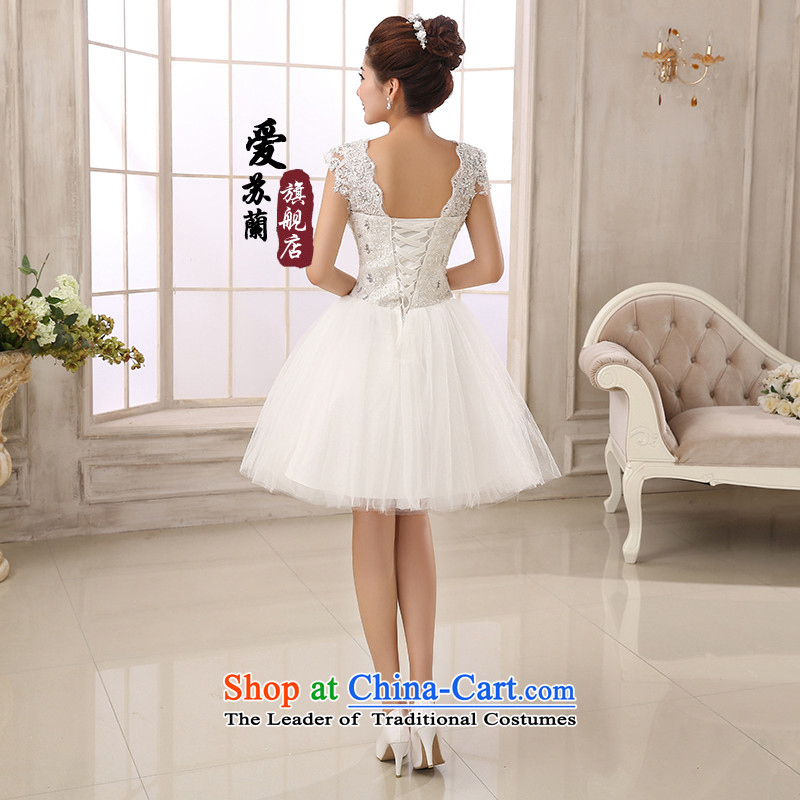 The new short dress shoulders with lace dress bride short of dress bridal dresses small wedding dresses bridesmaid simple white XXL, Su-lan , , , Love shopping on the Internet