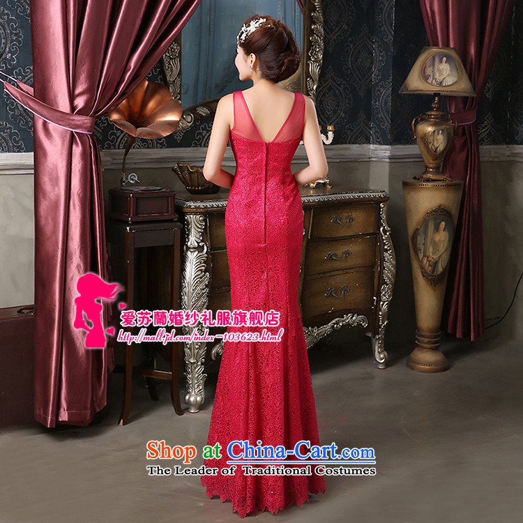 The New Simple gown dress shoulders car unit lace fabric dress bridal dresses evening long Lai Red XL Photo, prices, brand platters! The elections are supplied in the national character of distribution, so action, buy now enjoy more preferential! As soon as possible.