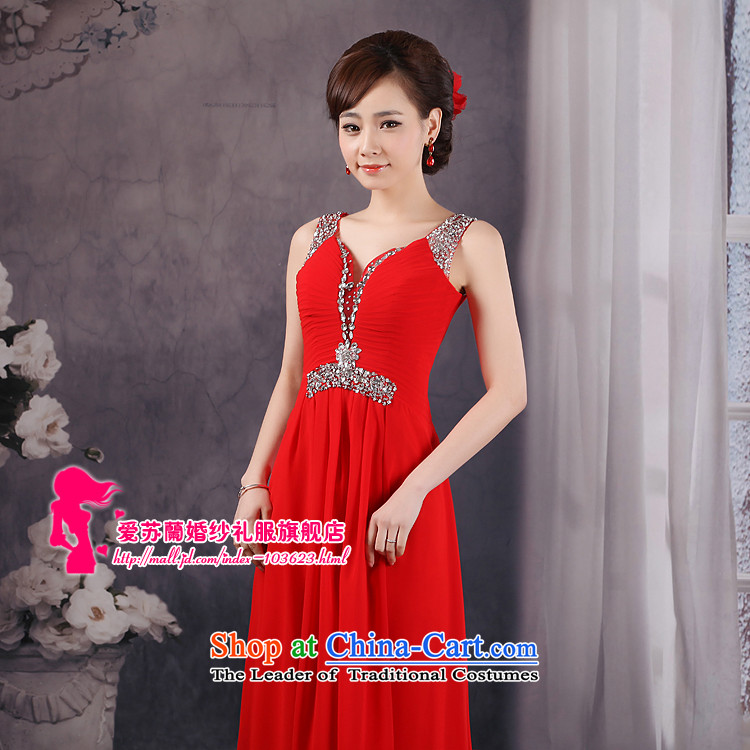 New 2 shoulder dress princess wedding red with V-Neck Mount Bridesmaid Service Bridal toasting champagne evening dresses red marriage M picture, prices, brand platters! The elections are supplied in the national character of distribution, so action, buy now enjoy more preferential! As soon as possible.