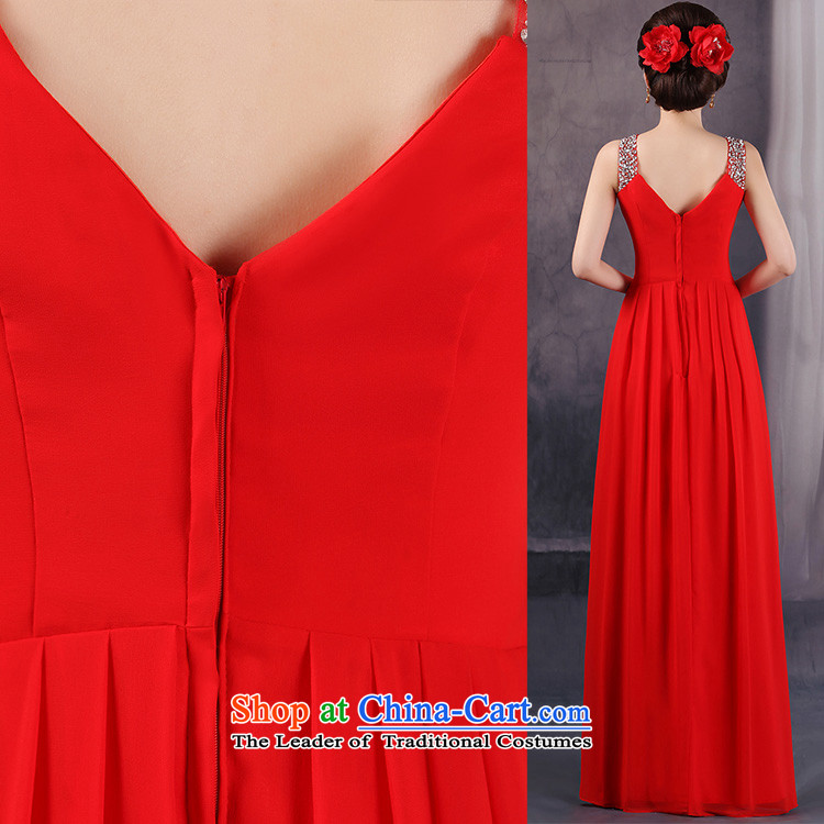 New 2 shoulder dress princess wedding red with V-Neck Mount Bridesmaid Service Bridal toasting champagne evening dresses red marriage M picture, prices, brand platters! The elections are supplied in the national character of distribution, so action, buy now enjoy more preferential! As soon as possible.