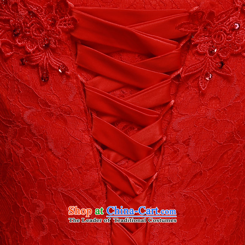The privilege of serving-leung 2015 new bride replacing wedding dresses Red slotted shoulder evening dresses bows services to align the red , L, the honor of serving crowsfoot-leung , , , shopping on the Internet