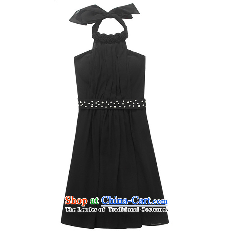 158 and the date of a nail pearl sweet wrapped chest sister bridesmaid skirt chiffon annual large dresses dress dresses Black XL suitable for 115-135, 158 and shopping on the Internet has been pressed.