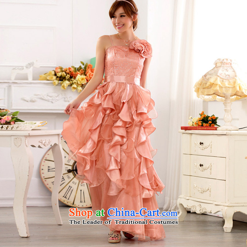 158 stylish and the annual meeting of the Evening Show Services nightclubs skirt Top Loin of Princess skirt on the lifting strap is long drink large video bride thin evening dresses dresses pink XXL suitable for 135-155, 158 and shopping on the Internet has been pressed.
