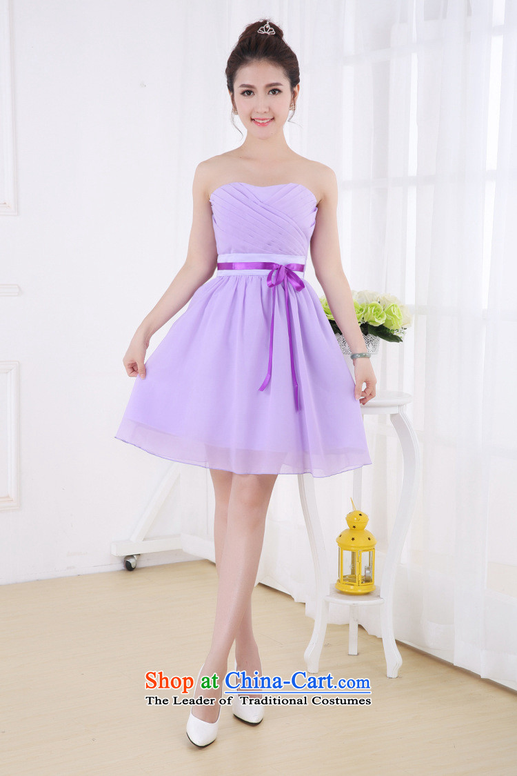 2015 bridesmaid Dress Short, sister mission team performance ceremonial evening wiping the breast height waist Korea Sau San chiffon dress code  F pictures are purple, prices, brand platters! The elections are supplied in the national character of distribution, so action, buy now enjoy more preferential! As soon as possible.