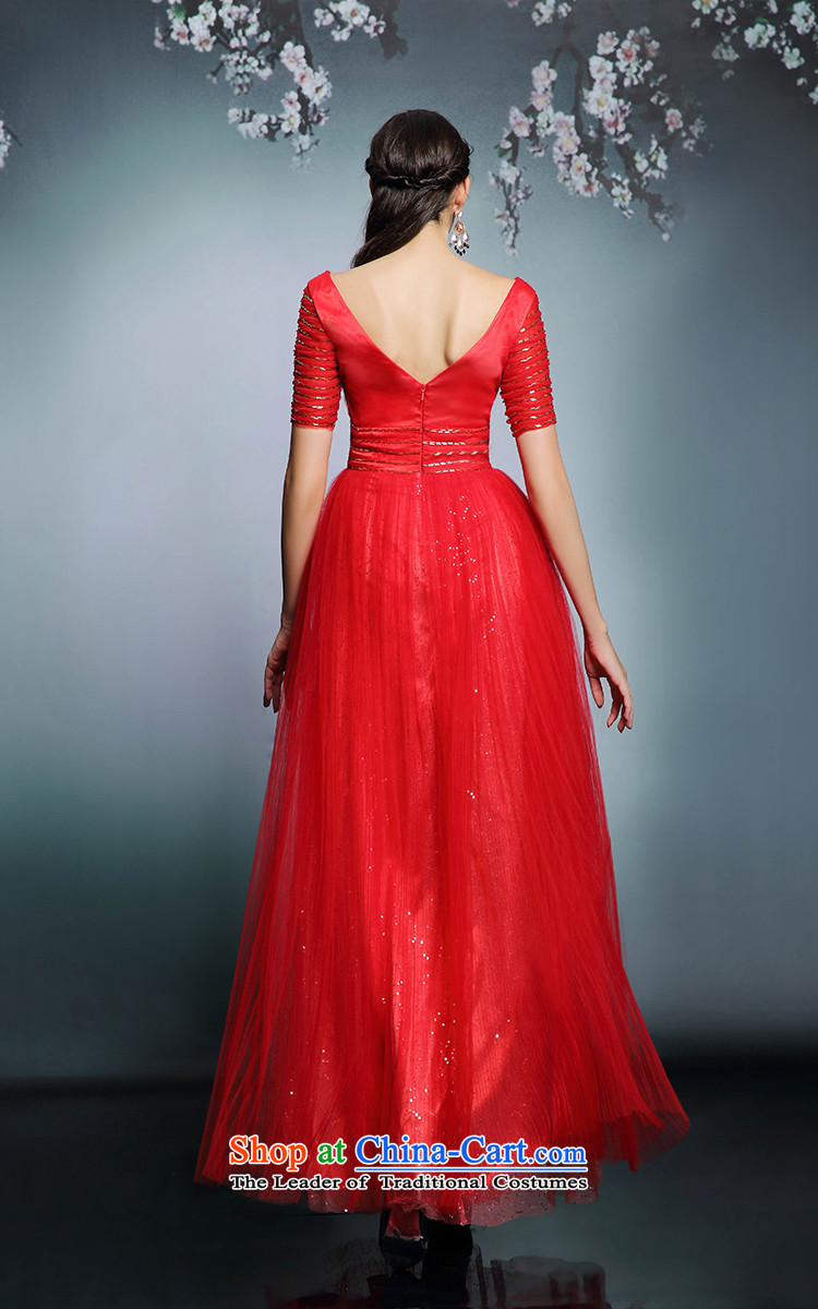 Doris Qi red bride Top Loin of wedding dresses in sleeve v-neck gauze evening banquet 31197 Red XXL picture, prices, brand platters! The elections are supplied in the national character of distribution, so action, buy now enjoy more preferential! As soon as possible.
