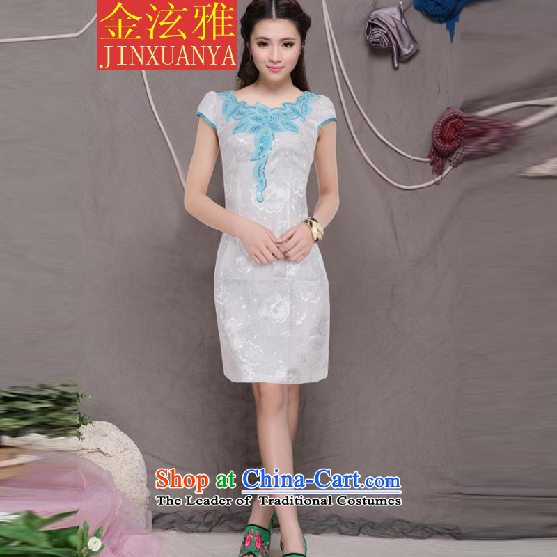 Kim Hyun ya 2015 Sau San stylish improved qipao retro dresses daily dress, Kim Hyun Jacob blue , , , shopping on the Internet