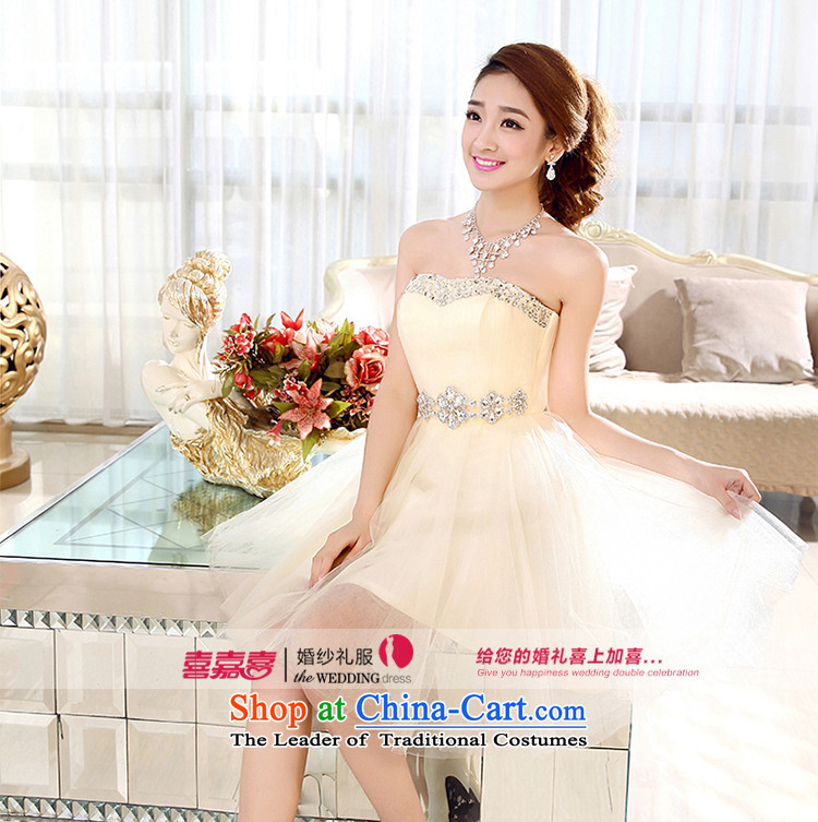 Kaki-hi-won The Princess Bride flowers and short of chest dress bridesmaid Services New 2015 autumn and winter X002 champagne color pictures, prices, XS brand platters! The elections are supplied in the national character of distribution, so action, buy now enjoy more preferential! As soon as possible.