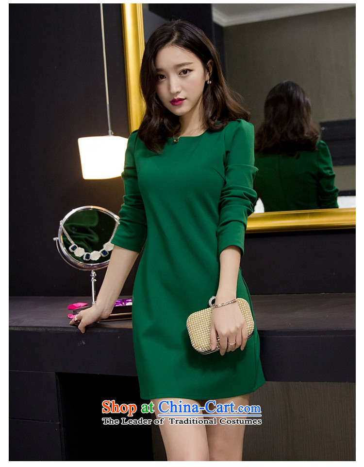 Gibez card in Dili 6099# Spring Korean aristocratic temperament dress long-sleeved red forming the Sau San dresses green XL Photo, prices, brand platters! The elections are supplied in the national character of distribution, so action, buy now enjoy more preferential! As soon as possible.