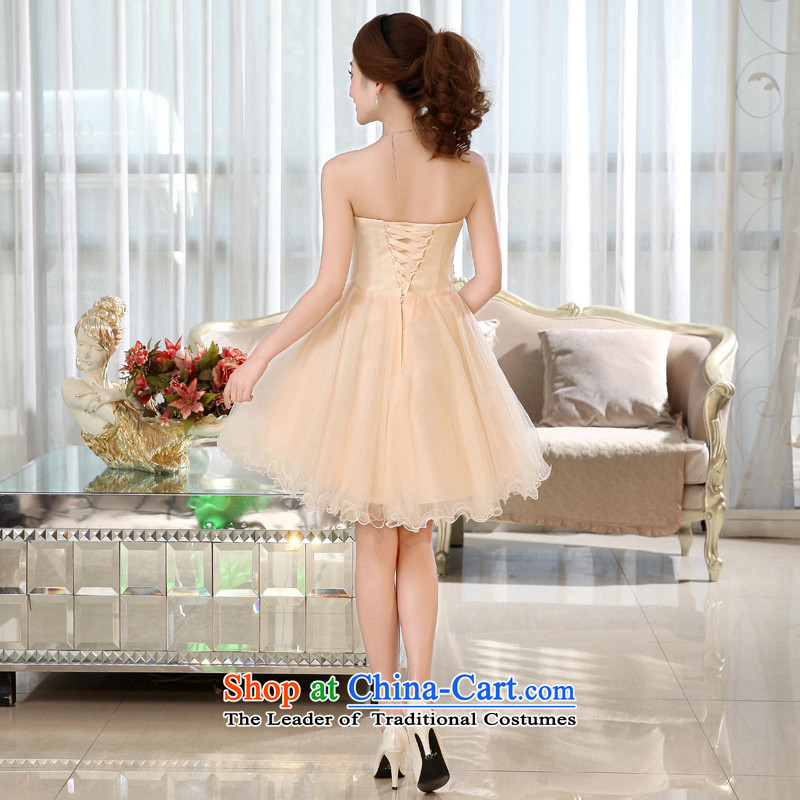 Kaki-hi-won The Princess Bride sexy anointed chest wedding dresses bridesmaid to serve the new 2015 autumn and winter X017 champagne color M-hi kaki shopping on the Internet has been pressed.
