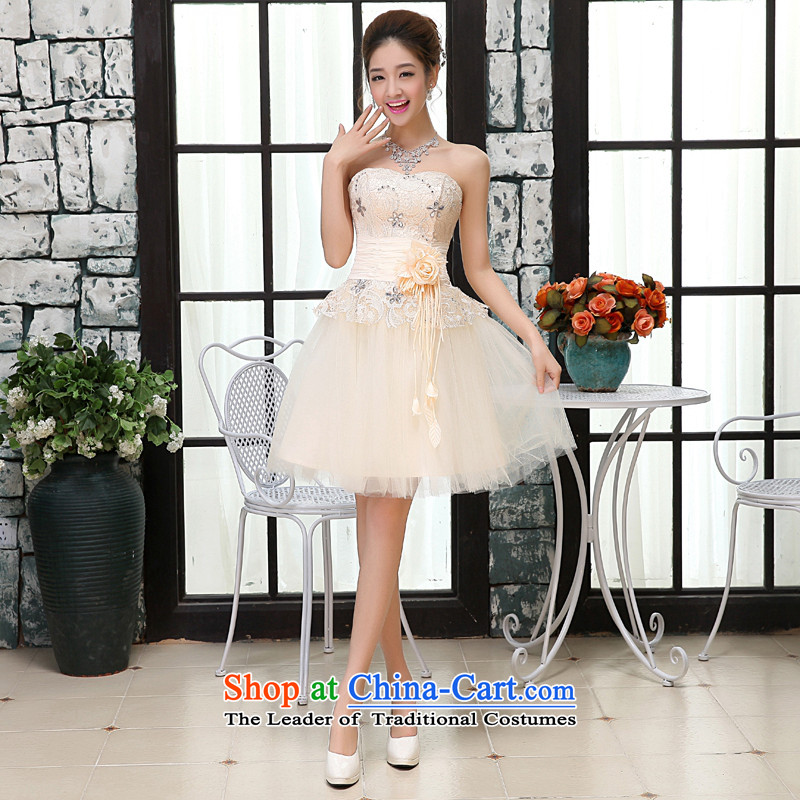Kaki-hi-won The Princess Bride heart-shaped anointed chest wedding dresses bridesmaid to serve the new 2015 autumn and winter X008 champagne color XL, Hei Kaki shopping on the Internet has been pressed.