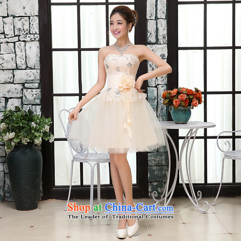 Kaki-hi-won The Princess Bride heart-shaped anointed chest wedding dresses bridesmaid to serve the new 2015 autumn and winter X008 champagne color XL, Hei Kaki shopping on the Internet has been pressed.