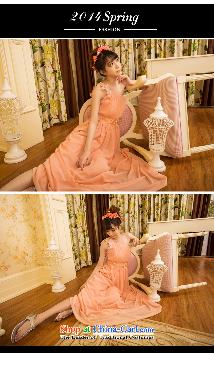 Monari, early spring 2015 new sweet temperament OL banquet bridesmaid marriage Beveled Shoulder dresses female long skirt dress with the left shoulder straps stealth pink S picture, prices, brand platters! The elections are supplied in the national character of distribution, so action, buy now enjoy more preferential! As soon as possible.