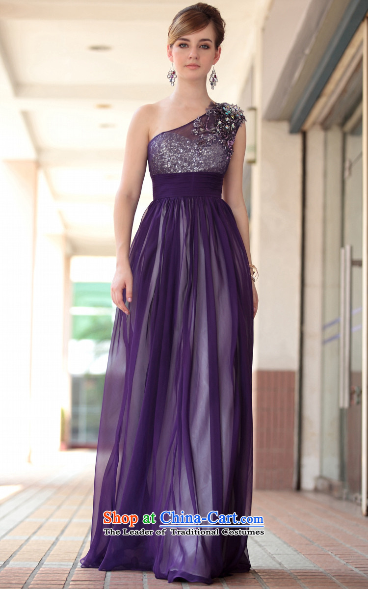 Doris Qi purple shoulder dress nightclubs dress balls evening dress in Europe under the auspices of the annual dinner dress purple S picture, prices, brand platters! The elections are supplied in the national character of distribution, so action, buy now enjoy more preferential! As soon as possible.