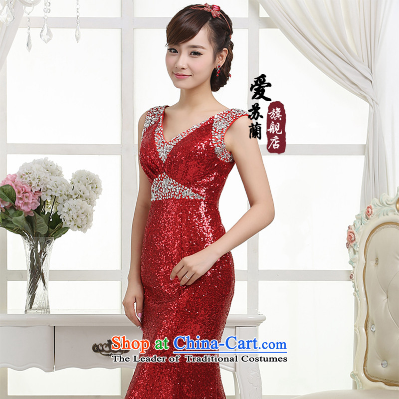 The new wine into gown bridal dresses bridesmaid banquet on long dresses dress performances banquet dress red XXXL, love Su-lan , , , shopping on the Internet