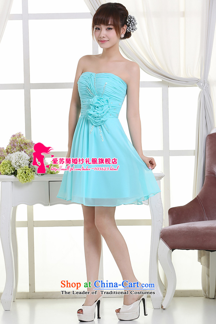 New dress married women dress bridesmaid dress banquet dress bows dress bridal dresses skyblue XL Photo short, prices, brand platters! The elections are supplied in the national character of distribution, so action, buy now enjoy more preferential! As soon as possible.