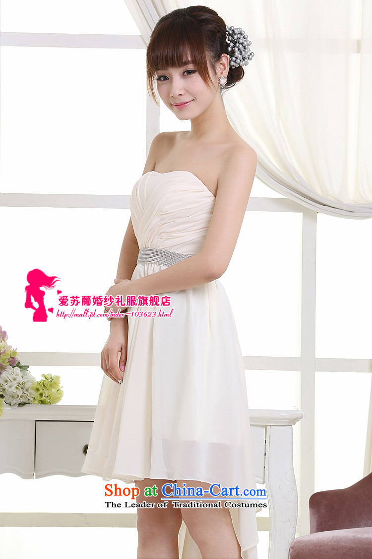 New dress front stub after gown chiffon fabric material dress simply lovely pale yellow dress L picture, prices, brand platters! The elections are supplied in the national character of distribution, so action, buy now enjoy more preferential! As soon as possible.