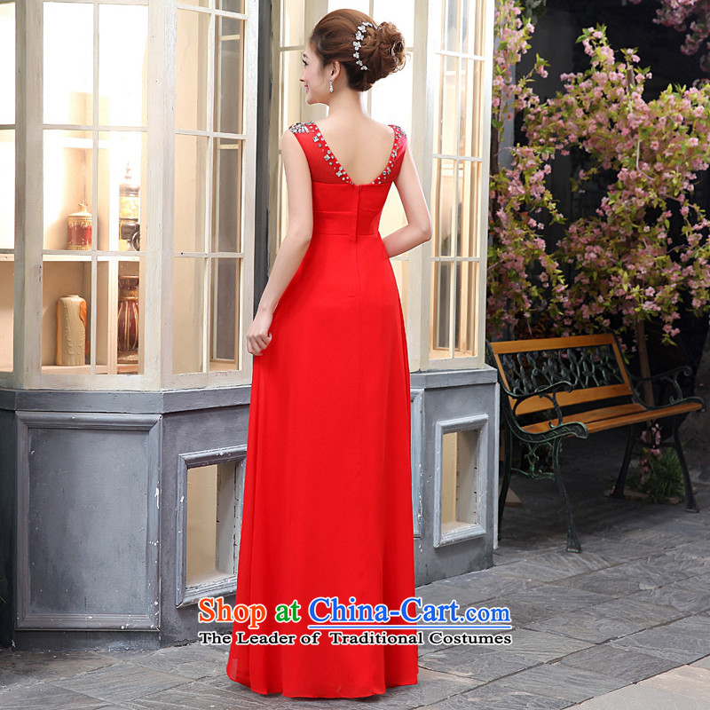 Kaki-hi-won The Princess Bride of diamond ornaments and sexy long new 2015 autumn and winter lace shoulders bridesmaid to X011 Red M-hi kaki shopping on the Internet has been pressed.