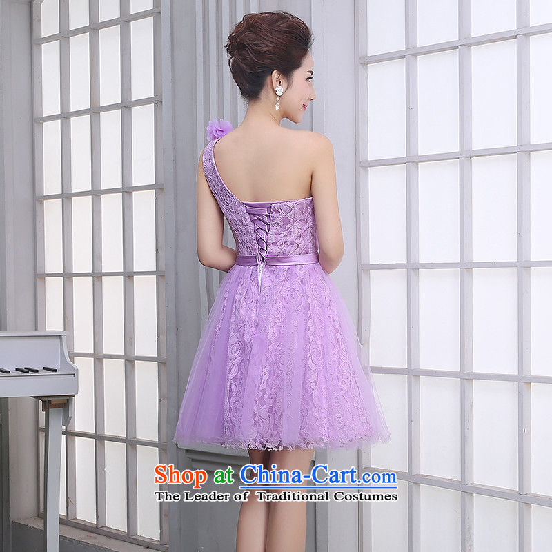 Winter bridesmaid small banquet Dress Suit 2015 new purple short) bridesmaid mission sister skirt annual light purple A of the dresses shoulder T14009 XXL( graphics), Nicole Kidman thin dress (nicole richie) , , , shopping on the Internet
