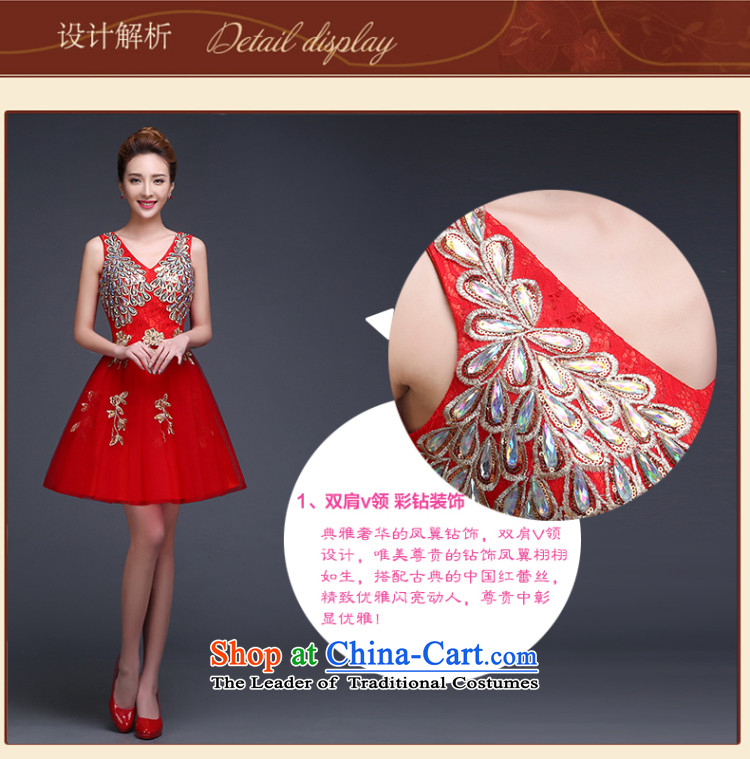 The autumn 2015 Autumn serving bows new 2 deep V bride toasting champagne shoulder red short of services and the small dining dress diamond dress female winter red XL( shoulders wing noble and elegant picture), prices, brand platters! The elections are supplied in the national character of distribution, so action, buy now enjoy more preferential! As soon as possible.