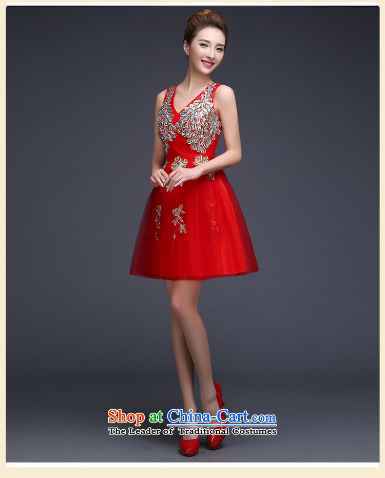 The autumn 2015 Autumn serving bows new 2 deep V bride toasting champagne shoulder red short of services and the small dining dress diamond dress female winter red XL( shoulders wing noble and elegant picture), prices, brand platters! The elections are supplied in the national character of distribution, so action, buy now enjoy more preferential! As soon as possible.