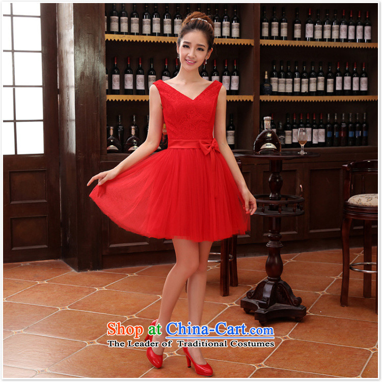 Wedding dress bride bows services 2015 new wedding dress bridesmaid serving evening dress short, shoulder strap L picture, prices, brand platters! The elections are supplied in the national character of distribution, so action, buy now enjoy more preferential! As soon as possible.