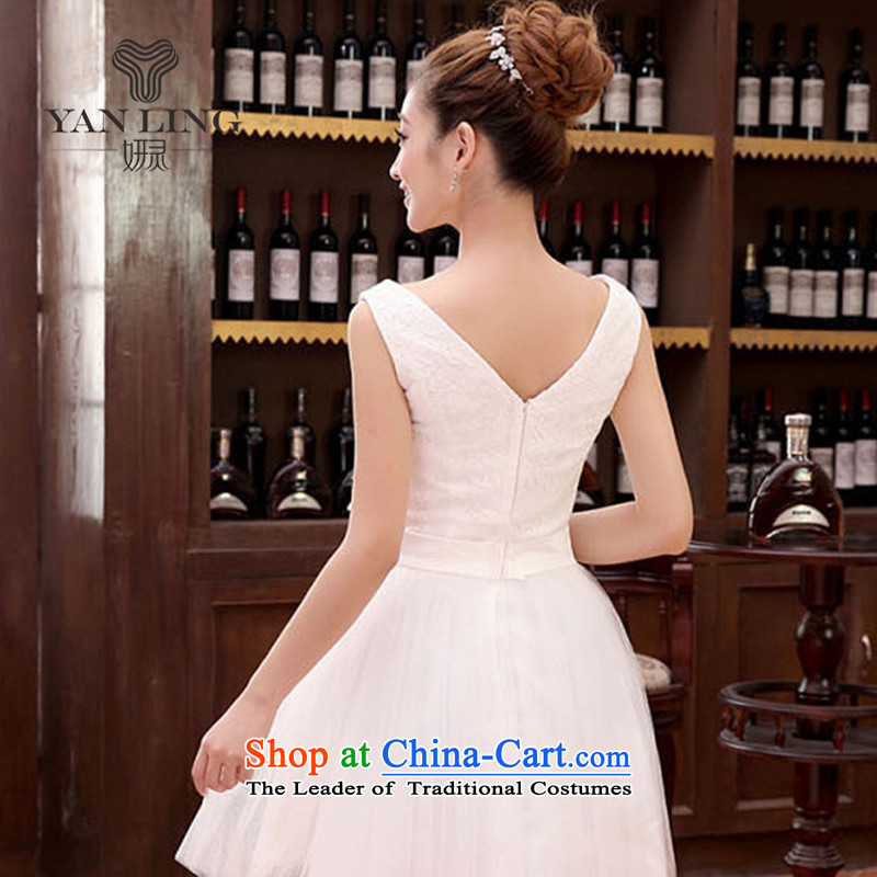Short of bridesmaid small dress skirt marriages wedding dress stylish lace bows serving dinner serving bridesmaid M, Charlene Choi spirit has been pressed shopping on the Internet