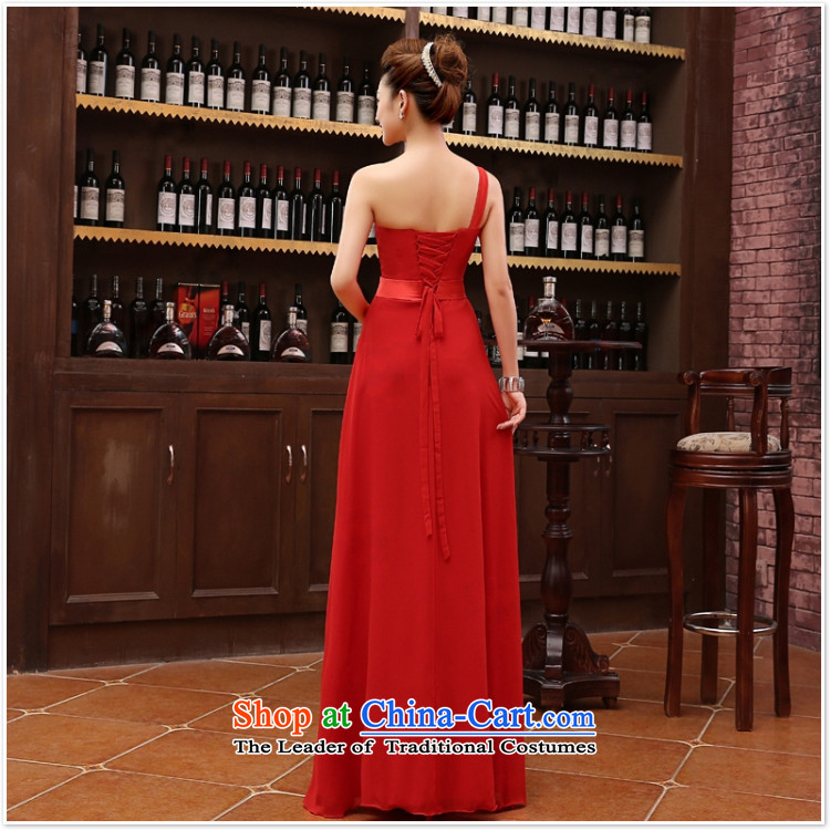 The Korean version of the new 2015 Red single shoulder length) Bride straps wedding dress bows services evening dresses annual dress M red s picture, prices, brand platters! The elections are supplied in the national character of distribution, so action, buy now enjoy more preferential! As soon as possible.