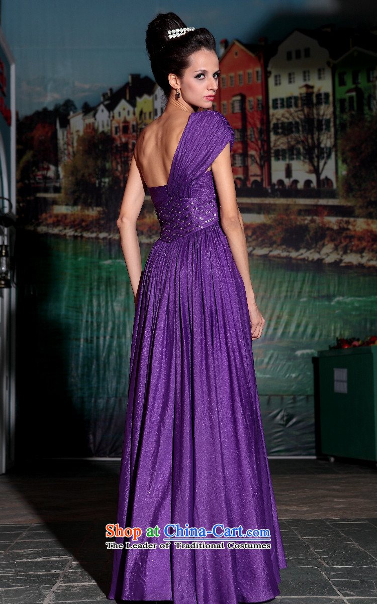 Doris Qi western dress deep purple classy performances dress banquet dress exhibition evening dresses purple L picture, prices, brand platters! The elections are supplied in the national character of distribution, so action, buy now enjoy more preferential! As soon as possible.