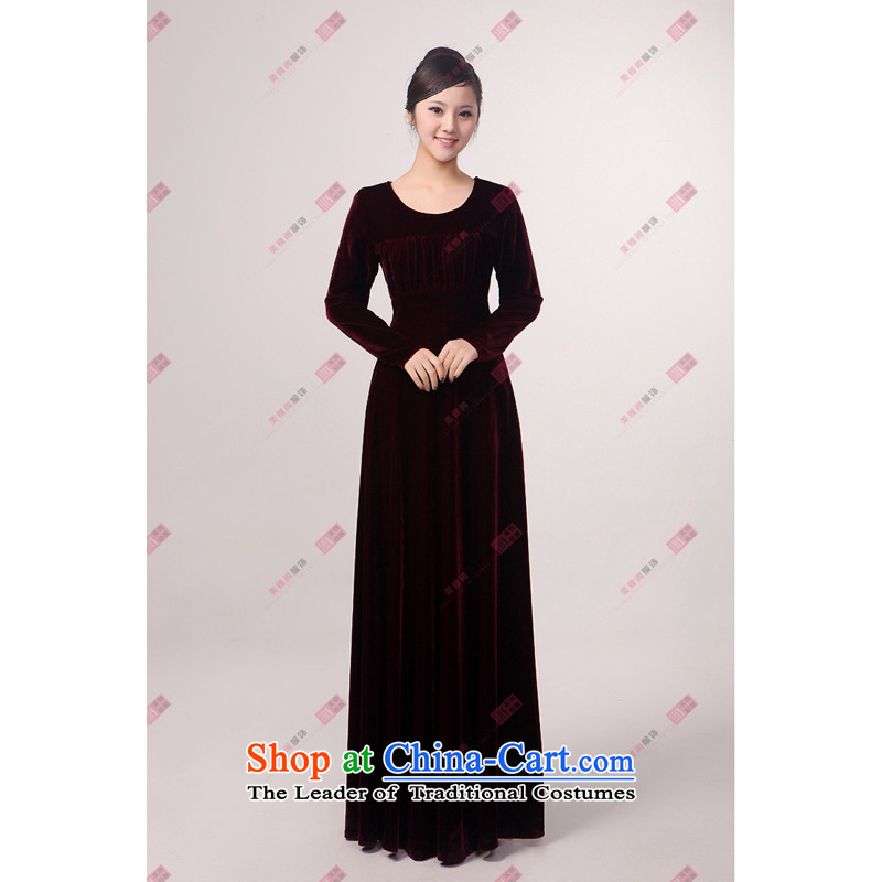 Charlene Choi Ling wine red velour will long-sleeved chorus winter clothing choral clothing choral conductor services custom black XXL, Charlene Choi Spirit (yanling) , , , shopping on the Internet