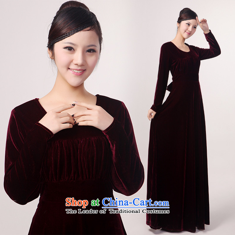 Charlene Choi Ling wine red velour will long-sleeved chorus winter clothing choral clothing choral conductor services custom black XXL, Charlene Choi Spirit (yanling) , , , shopping on the Internet