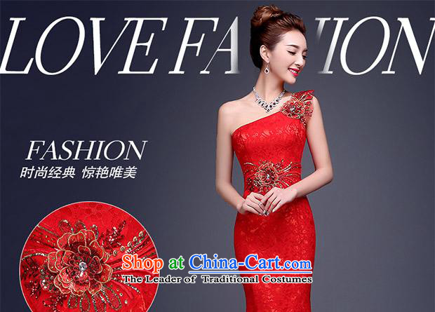 However Service Bridal 2015 New Red single shoulder length of winter evening dress married crowsfoot annual banquet L pictures, Sau San red price, brand platters! The elections are supplied in the national character of distribution, so action, buy now enjoy more preferential! As soon as possible.