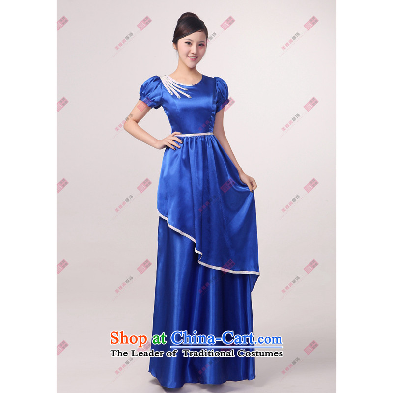 Charlene Choi Ling new round-neck collar long serving choral bubble cuff chorus girl long college students serving choral clothing custom WhiteXL