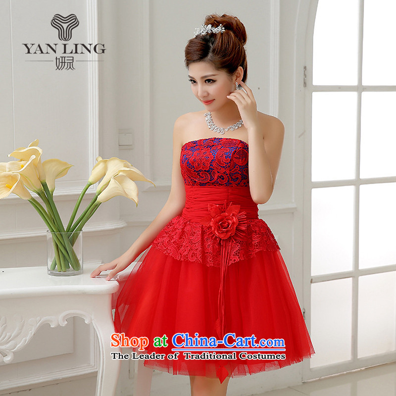 The bride wedding dress red short of water-soluble lace bows services under the auspices of the annual meeting of the Sau San evening dresses LF227 RED , L, Charlene Choi spirit has been pressed shopping on the Internet