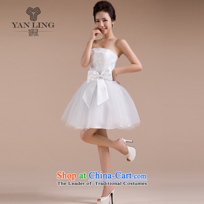 The new sister in 2015 multi-color and feel happy Sau San sweet romantic wedding dresses bridesmaid skirt small LF-70 white?L