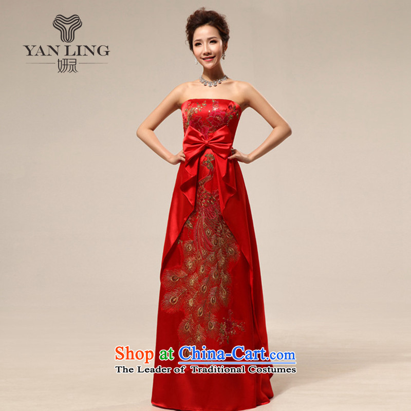 The spring and summer of 2015, pregnant women dress bows service wedding dress embroidery peony flowers Phoenix marriage LF20 XXL