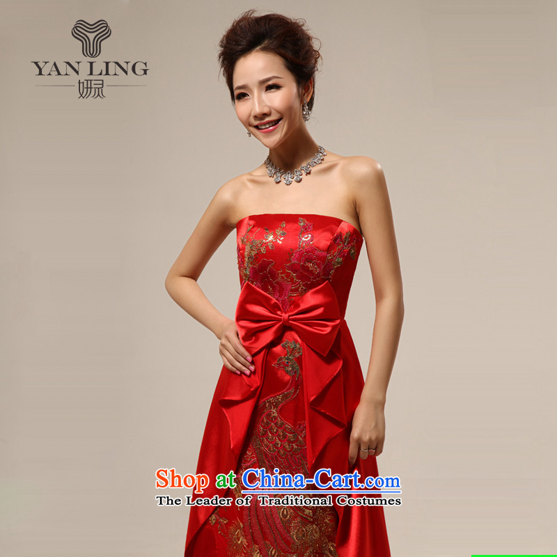 The spring and summer of 2015, pregnant women dress bows service wedding dress embroidery peony flowers LF20 XXL, Phoenix marriage Charlene Choi spirit has been pressed shopping on the Internet