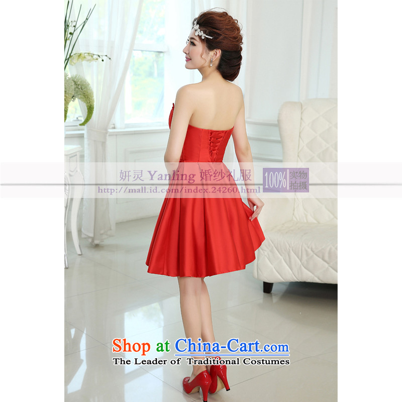 15 new stylish Korean bridal services wedding dress bows bridesmaid mission sister small dresses short cluster LF182 RED M, Charlene Choi spirit has been pressed shopping on the Internet
