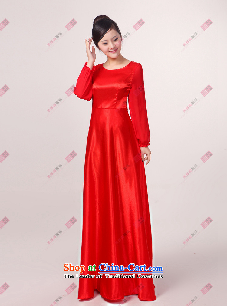 Charlene Choi Ling new long-sleeved choral services chorus girl long choir uniforms wearing long skirt the girl will custom rose M picture, prices, brand platters! The elections are supplied in the national character of distribution, so action, buy now enjoy more preferential! As soon as possible.