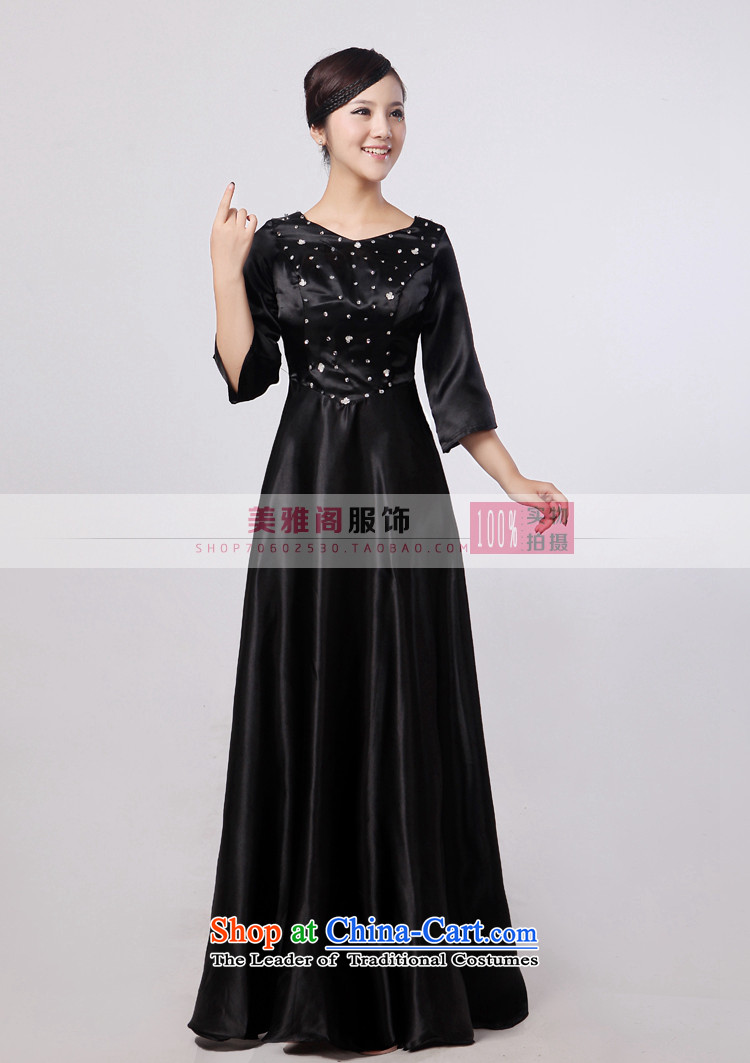 Charlene Choi Spirit, long-sleeved choral chorus girl services serving women in long skirt of older women dress clothes choral new black XXL picture, prices, brand platters! The elections are supplied in the national character of distribution, so action, buy now enjoy more preferential! As soon as possible.