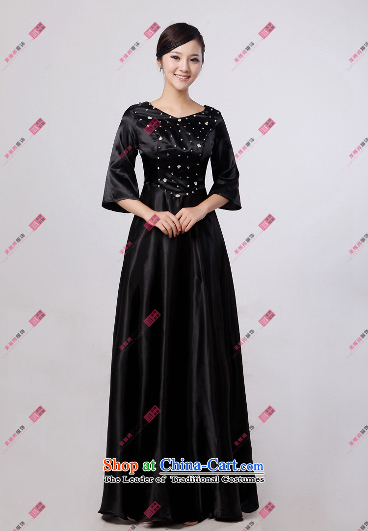 Charlene Choi Ling long-sleeved black chorus girl dress uniform large choral clothing female long older services black XXL pictures chorus, prices, brand platters! The elections are supplied in the national character of distribution, so action, buy now enjoy more preferential! As soon as possible.