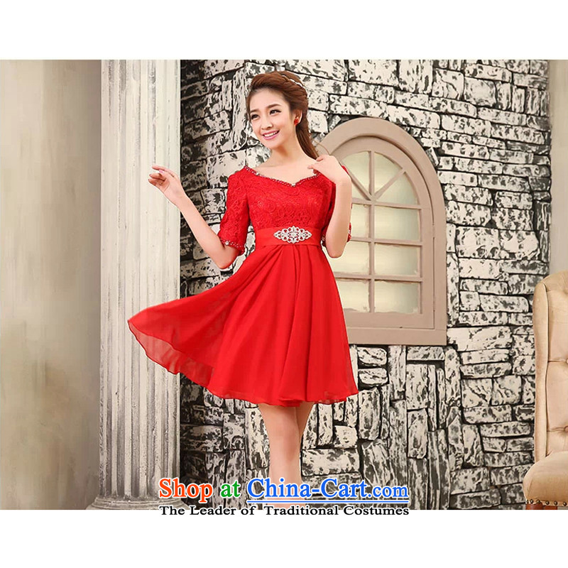 Charlene Choi Ling marriages bows long high-lumbar evening dresses female new spring 2014 lace in cuff red dress XXL, pregnant women Charlene Choi Spirit (yanling) , , , shopping on the Internet