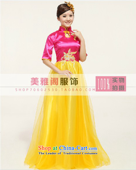 Charlene Choi Ling Ms. offer long skirt large folk dance show apparel chorus serving evening dresses Foutune of video pictures, price M Thin, brand platters! The elections are supplied in the national character of distribution, so action, buy now enjoy more preferential! As soon as possible.