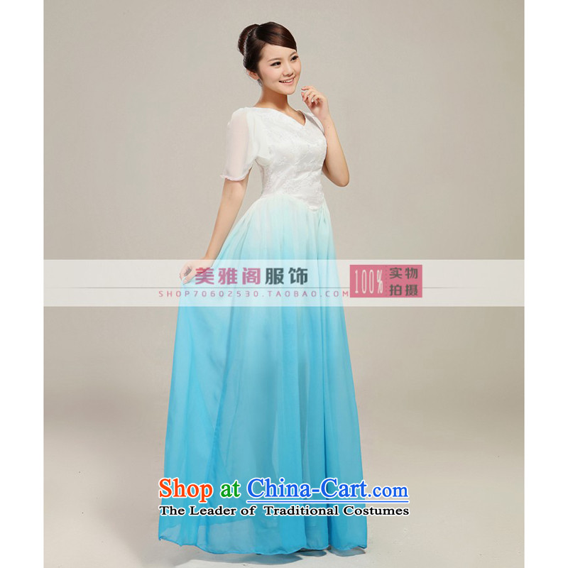 Charlene Choi Ling offer etiquette chorus services under the auspices of the chorus girl long skirt people wearing music national costumes gradients , L, Charlene Choi Spirit (yanling) , , , shopping on the Internet