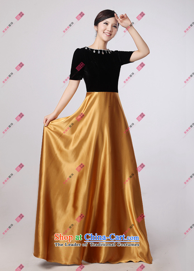 Charlene Choi Ling black velvet in the upper part of the multi-color under the Optional Ms. skirt choral clothing chorus girl dress uniform XXXXL New Picture, prices, brand platters! The elections are supplied in the national character of distribution, so action, buy now enjoy more preferential! As soon as possible.
